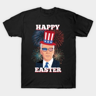 Funny Happy Easter Confused Joe Biden 4th Of July men women T-Shirt